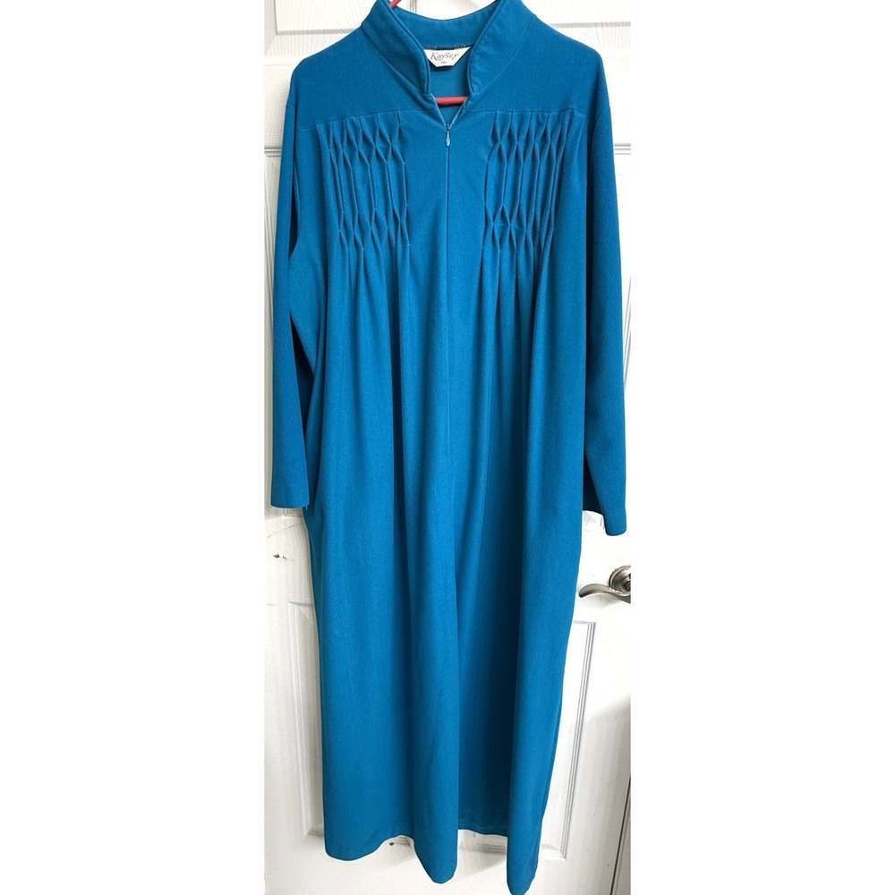 Vintage Kaser long robe teal blue size XXL
